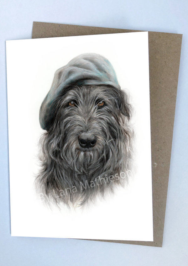 Grußkarte - The Jacobite Deerhound - mit Umschlag - Art by Lana Mathieson