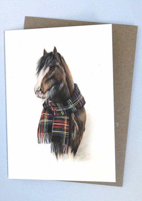 Grußkarte - Clydesdale Horse - mit Umschlag - Art by Lana Mathieson