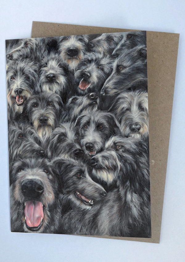 Grußkarte - Million Deerhounds - mit Umschlag - Art by Lana Mathieson