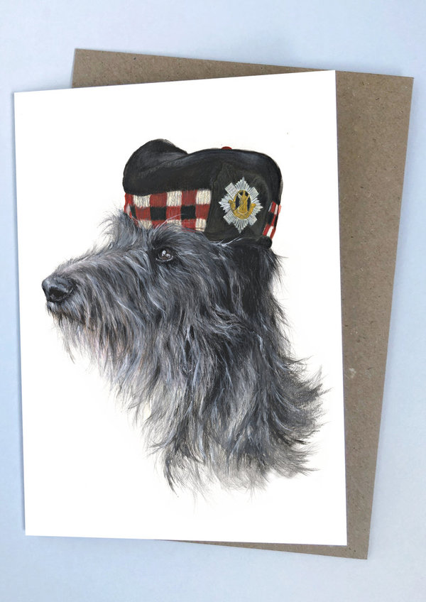 Grußkarte - Royal Scots Deerhound - mit Umschlag - Art by Lana Mathieson