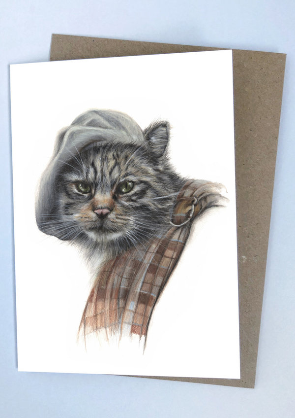 Grußkarte - The Wild Outlander Cat - mit Umschlag - Art by Lana Mathieson