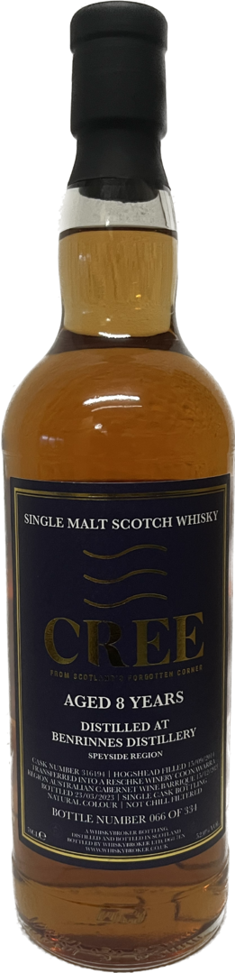 8yo Benrinnes Single Malt Scotch Whisky, Australian Wine Barrique 316194/2014, 52.0% vol.