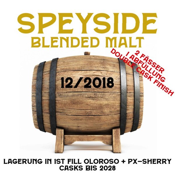 Speyside Blended Malt - 2 x Sherry - 1 Abfüllung - Fassteilung bis 12/2028 - Double Cask Finish