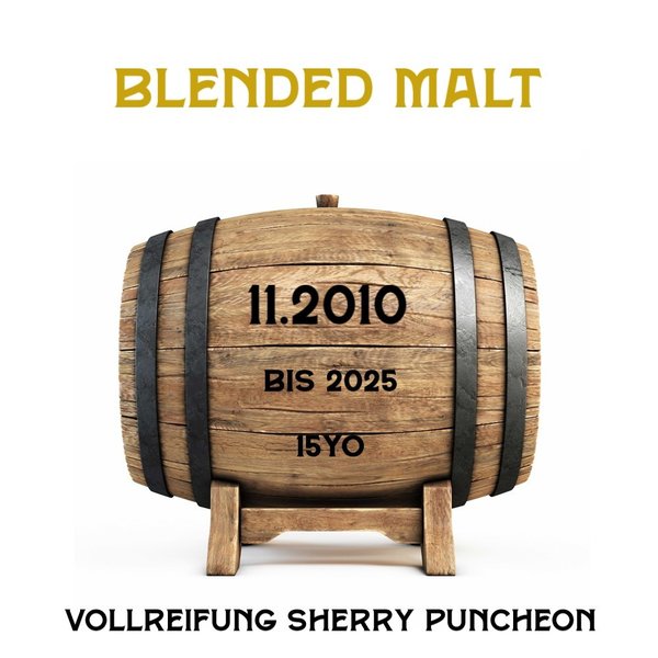 Fassanteil Blended Malt 2010 - Vollreifung Sherry Puncheon - Lagerung bis 2025 - 0,7l!